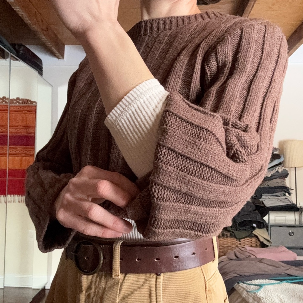 Zara Brown Ribbed Sweater - Picture 4 of 8